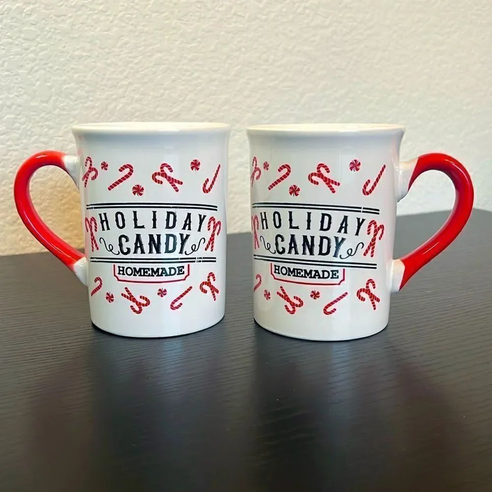 Pair of Darling Ceramic Holiday Coffee Mugs